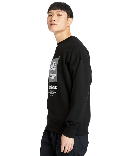 関税込【Timberland】クルーネック ロゴ 長袖 トレーナー BLACK 関税込【Timberland】クルーネック ロゴ 長袖 トレーナー BLACK