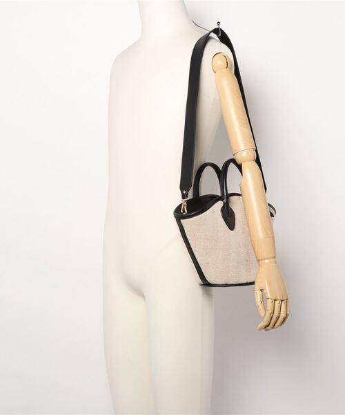 cache cache(カシュ カシュ)の「・cache cache 巾着付き丸底トートバッグ(トートバッグ・レディース・ブラック/カーキ/イエロー・FREE)」の6枚目の写真