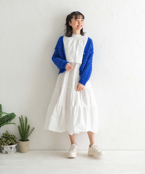 Mysa&Liina(ミーサリーナ)の「メッシュスカシ柄ニットカーディガン(カーディガン/ボレロ・レディース・ブラック/ブラウン/オフホワイト/ブルー・M)」の17枚目の写真