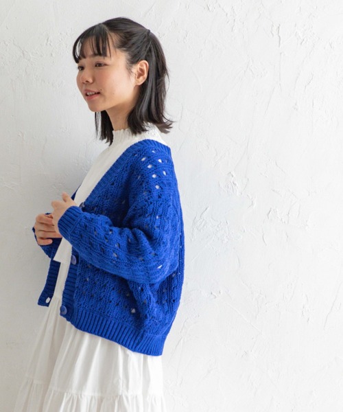 Mysa&Liina(ミーサリーナ)の「メッシュスカシ柄ニットカーディガン(カーディガン/ボレロ・レディース・ブラック/ブラウン/オフホワイト/ブルー・M)」の19枚目の写真