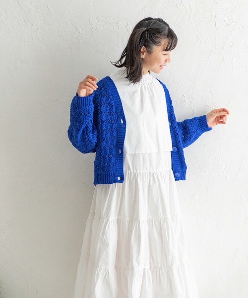 Mysa&Liina(ミーサリーナ)の「メッシュスカシ柄ニットカーディガン(カーディガン/ボレロ・レディース・ブラック/ブラウン/オフホワイト/ブルー・M)」の21枚目の写真