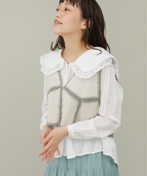 sakishimatokyo(サキシマトーキョー)の「【ZOZO限定】サキシマamp「ハイショクパッチワークベスト」(ベスト・レディース・ブラック/ベージュ/ブラウン・FREE)」の3枚目の写真