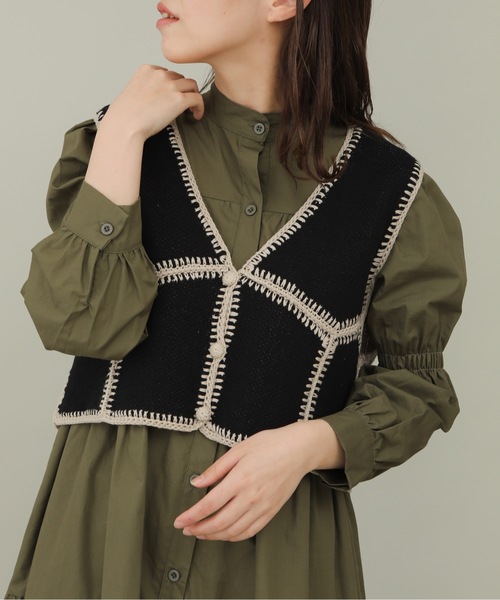 sakishimatokyo(サキシマトーキョー)の「【ZOZO限定】サキシマamp「ハイショクパッチワークベスト」(ベスト・レディース・ブラック/ベージュ/ブラウン・FREE)」の2枚目の写真