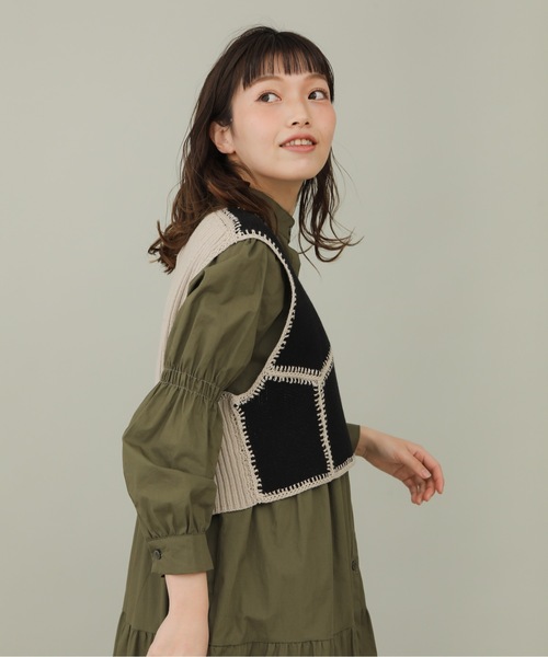 sakishimatokyo(サキシマトーキョー)の「【ZOZO限定】サキシマamp「ハイショクパッチワークベスト」(ベスト・レディース・ブラック/ベージュ/ブラウン・FREE)」の10枚目の写真