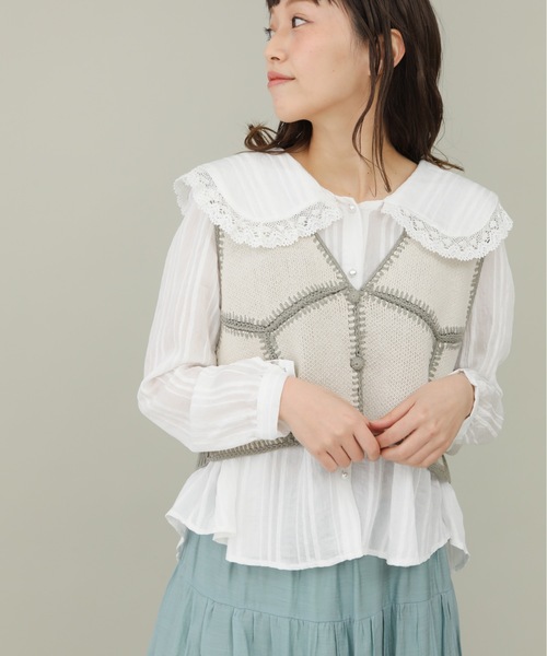 sakishimatokyo(サキシマトーキョー)の「【ZOZO限定】サキシマamp「ハイショクパッチワークベスト」(ベスト・レディース・ブラック/ベージュ/ブラウン・FREE)」の5枚目の写真