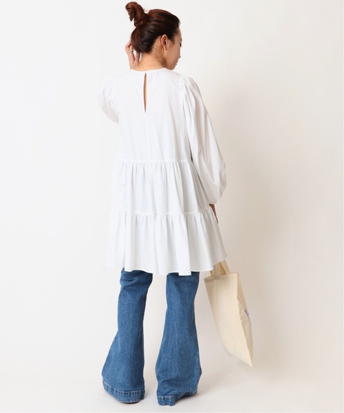 極美品 Uby スピックアンドスパン 近年 ギャザーティアードチュニックブラウス U by SPICK&SPAN（ユーバイスピックアンドスパン）の