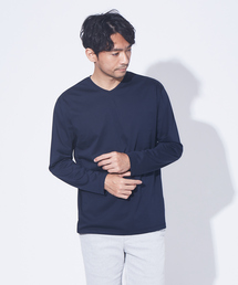 【展開店舗限定】シルケット天竺Vネック ロングTシャツ