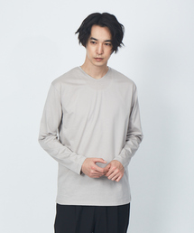 【展開店舗限定】シルケット天竺Vネック ロングTシャツ