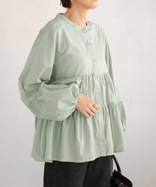 ＡＮＤＪ（アンドジェイ）の「2WAYボリュームスリーブティアードブラウス（シャツ/ブラウス・レディース・ホワイト/ピンク/ミント/ライトベージュ・M）」の13枚目の写真