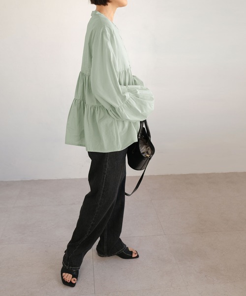 ＡＮＤＪ（アンドジェイ）の「2WAYボリュームスリーブティアードブラウス（シャツ/ブラウス・レディース・ホワイト/ピンク/ミント/ライトベージュ・M）」の16枚目の写真