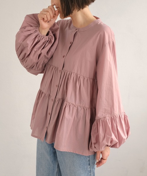 ＡＮＤＪ（アンドジェイ）の「2WAYボリュームスリーブティアードブラウス（シャツ/ブラウス・レディース・ホワイト/ピンク/ミント/ライトベージュ・M）」の22枚目の写真