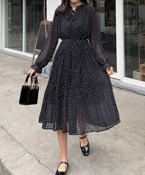 ABYS（アビス）の「ネックリボンドットワンピース（ワンピース・レディース・ホワイト/ブラック・FREE）」の7枚目の写真