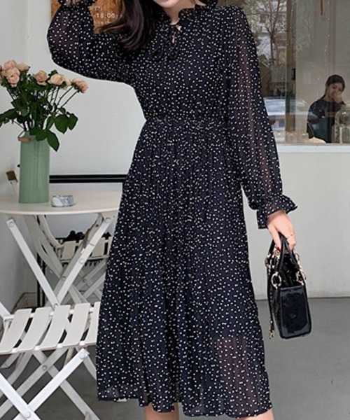 ABYS（アビス）の「ネックリボンドットワンピース（ワンピース・レディース・ホワイト/ブラック・FREE）」の8枚目の写真