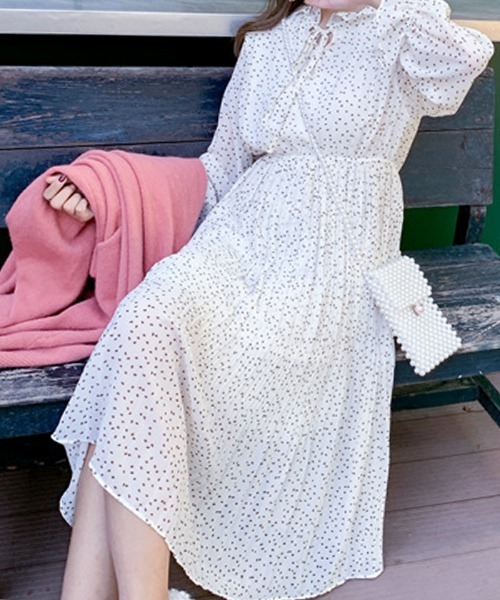 ABYS（アビス）の「ネックリボンドットワンピース（ワンピース・レディース・ホワイト/ブラック・FREE）」の6枚目の写真