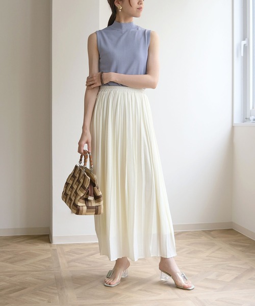 HER CLOSET(ハークローゼット)の「【cheriella】イージーケアドライタッチノースリーブサマーニット(ニット/セーター・レディース・ホワイト/ブラック/ピンク/ブルー/スモークピンク/グレイッシュベージュ・M)」の14枚目の写真