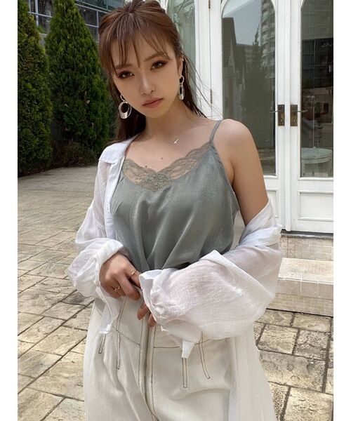 RESEXXY（リゼクシー）の「レースサテンキャミソール（キャミソール・レディース・ミント/アイボリー/ブラック・FREE）」の18枚目の写真