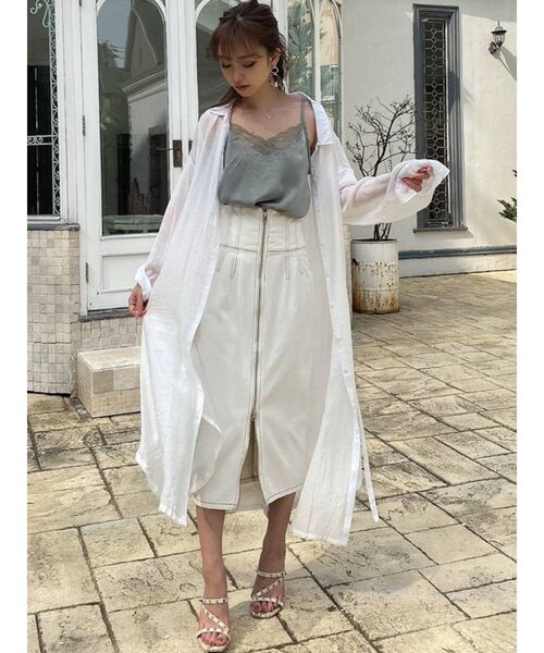 RESEXXY（リゼクシー）の「レースサテンキャミソール（キャミソール・レディース・ミント/アイボリー/ブラック・FREE）」の14枚目の写真