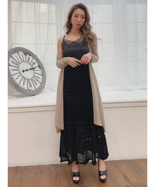 RESEXXY（リゼクシー）の「レースサテンキャミソール（キャミソール・レディース・ミント/アイボリー/ブラック・FREE）」の11枚目の写真