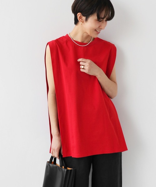 JOURNAL STANDARD relume（ジャーナルスタンダード　レリューム）の「ハイトリコットBOXY Tee◆（Tシャツ/カットソー・レディース・ホワイト/ブラック/ベージュ/レッド・FREE）」の4枚目の写真