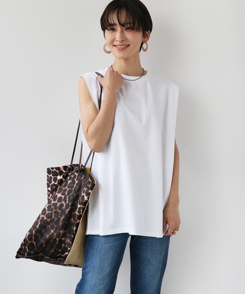 JOURNAL STANDARD relume（ジャーナルスタンダード　レリューム）の「ハイトリコットBOXY Tee◆（Tシャツ/カットソー・レディース・ホワイト/ブラック/ベージュ/レッド・FREE）」の8枚目の写真