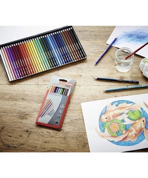 STABILO スタビロ 色鉛筆 36色セット 缶入り カーブオテロ 水性 パステル色鉛筆 1436-6  (色鉛筆/イラスト/画材/絵画/趣味/ギフト/プレゼント) | こだわり文房具のアーティクル STABILO CarbOthello 36色セット