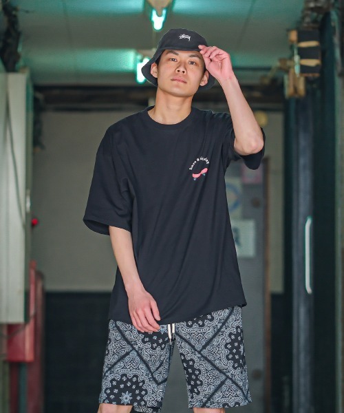 SIDEWAY STANCE（サイドウェイスタンス）の「【SIDEWAY STANCE】スケボー＆ロゴ プリント 半袖Tシャツ（Tシャツ/カットソー・メンズ・グレイッシュベージュ/ブラック/ホワイト/モスグリーン/チャコール/パープル・LARGE/X-LARGE/MEDIUM）」の16枚目の写真
