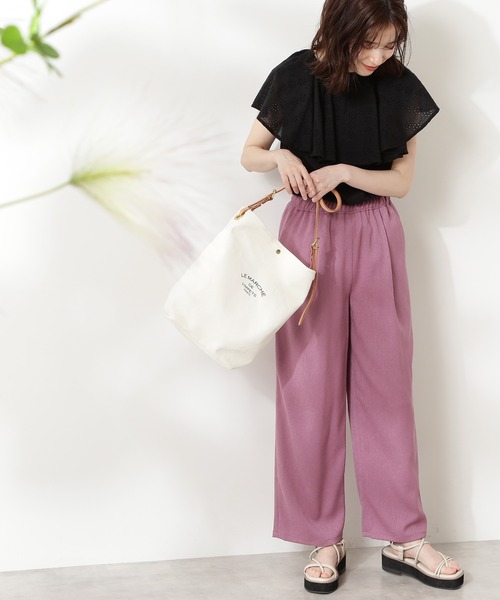 N.(N. Natural Beauty Basic)(エヌエヌナチュラルビューティーベーシック)の「【S Size Line】◆アリシア麻調リラックスパンツ(その他パンツ・レディース・グリーン/ピンク/オフホワイト/ベージュ・SMALL/MEDIUM)」の4枚目の写真