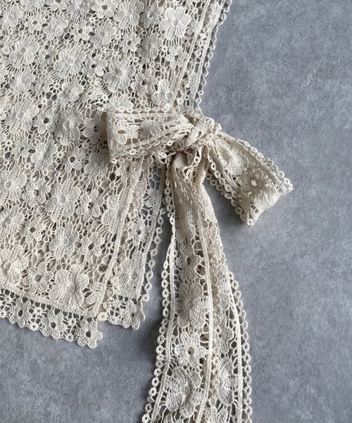 AS KNOW AS de base（アズノゥアズドゥバズ）の「レースサイドリボンベスト（ベスト・レディース・ブラック/ベージュ/オフホワイト/サックスブルー/チャコールグレー/カーキ・FREE）」の12枚目の写真