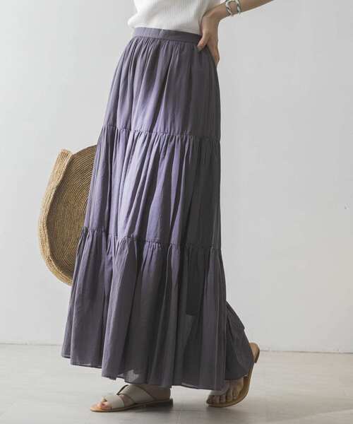 URBAN RESEARCH（アーバンリサーチ）の「コットンボイルティアードスカート（スカート・レディース・ホワイト/ブラック/グレー・FREE）」の6枚目の写真