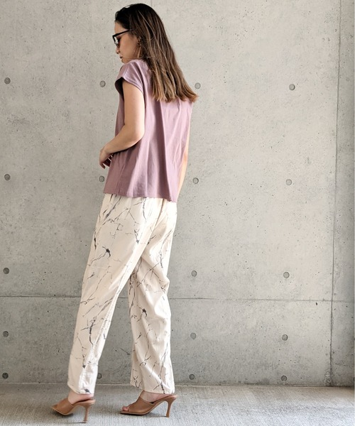 Per sist ence（パーシエンス）の「Per sist ence/パーシエンス　大理石プリント ストレートパンツ（その他パンツ・レディース・アイボリー/オレンジ/グレー・FREE）」の11枚目の写真