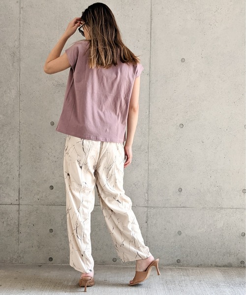 Per sist ence（パーシエンス）の「Per sist ence/パーシエンス　大理石プリント ストレートパンツ（その他パンツ・レディース・アイボリー/オレンジ/グレー・FREE）」の12枚目の写真