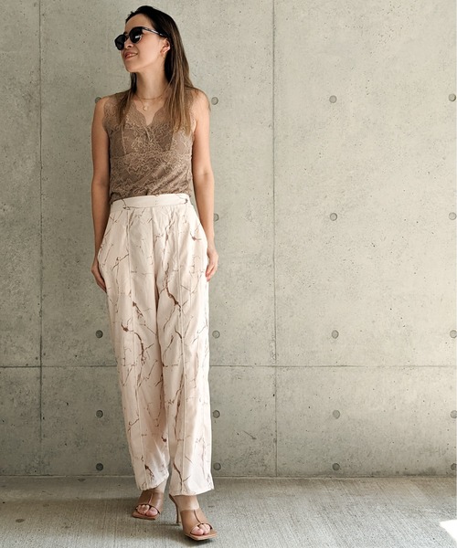 Per sist ence（パーシエンス）の「Per sist ence/パーシエンス　大理石プリント ストレートパンツ（その他パンツ・レディース・アイボリー/オレンジ/グレー・FREE）」の22枚目の写真