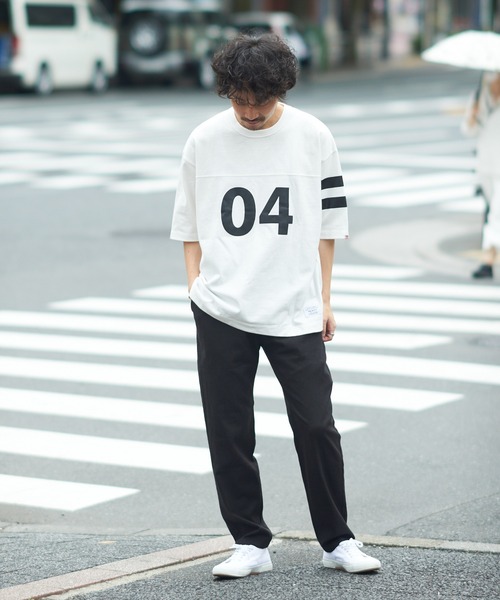 CIAOPANIC TYPY（チャオパニックティピー）の「USAコットンナンバリングフットボールTee（Tシャツ/カットソー・メンズ・ホワイト/ブラック・MEDIUM/LARGE）」の13枚目の写真