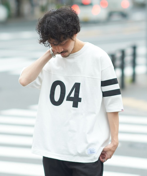 CIAOPANIC TYPY（チャオパニックティピー）の「USAコットンナンバリングフットボールTee（Tシャツ/カットソー・メンズ・ホワイト/ブラック・MEDIUM/LARGE）」の11枚目の写真