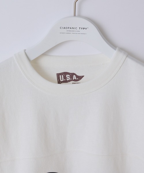 CIAOPANIC TYPY（チャオパニックティピー）の「USAコットンナンバリングフットボールTee（Tシャツ/カットソー・メンズ・ホワイト/ブラック・MEDIUM/LARGE）」の7枚目の写真