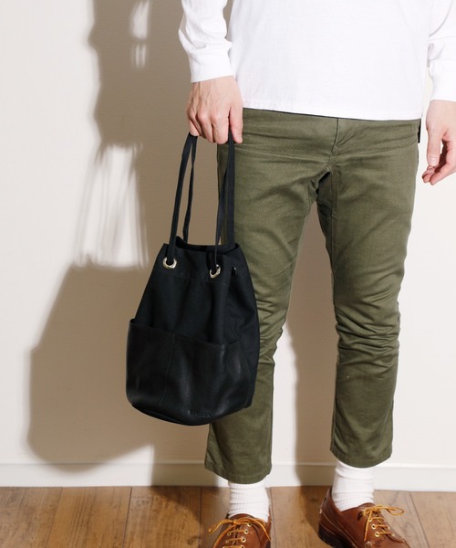 BICASH ビカーシ / キャンバスレザー巾着バッグ / B856（トート