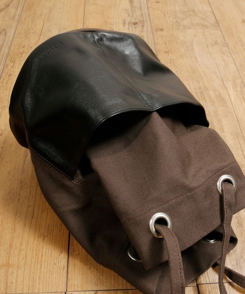 BICASH ビカーシ / キャンバスレザー巾着バッグ / B856（トートバッグ