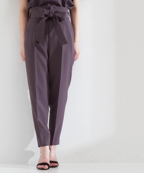 Tiara（ティアラ）の「麻調ハイウエストテーパードパンツ（その他パンツ・レディース・グリーン/ブラウン/ブラック・M/L/S）」の3枚目の写真