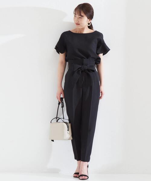 Tiara（ティアラ）の「麻調ハイウエストテーパードパンツ（その他パンツ・レディース・グリーン/ブラウン/ブラック・M/L/S）」の13枚目の写真