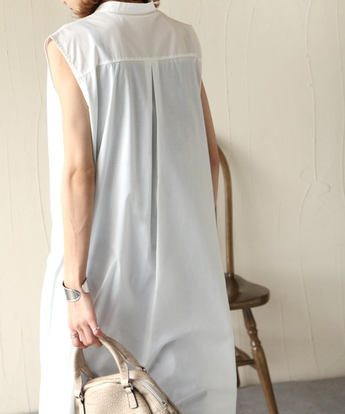 Chillfar(チルファー)の「ピンタックフレンチスリーブシャツワンピース(シャツワンピース・レディース・ホワイト/ブラック・FREE)」の6枚目の写真