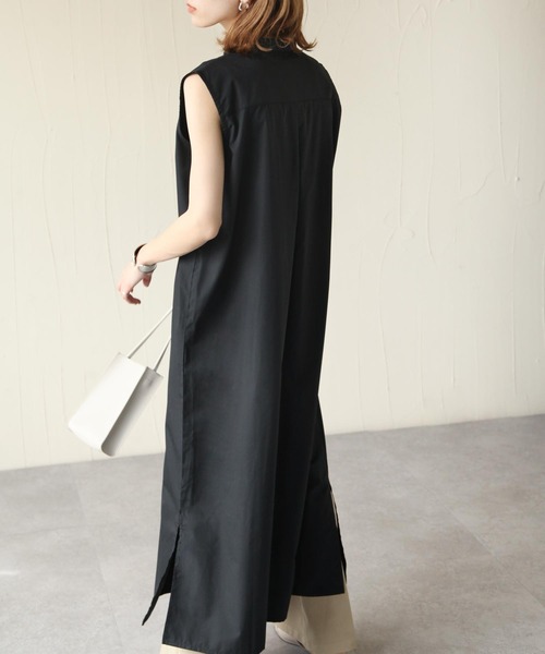 Chillfar(チルファー)の「ピンタックフレンチスリーブシャツワンピース(シャツワンピース・レディース・ホワイト/ブラック・FREE)」の11枚目の写真