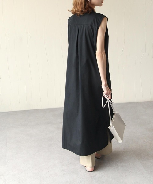 Chillfar(チルファー)の「ピンタックフレンチスリーブシャツワンピース(シャツワンピース・レディース・ホワイト/ブラック・FREE)」の13枚目の写真