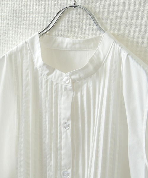 Chillfar(チルファー)の「ピンタックフレンチスリーブシャツワンピース(シャツワンピース・レディース・ホワイト/ブラック・FREE)」の14枚目の写真