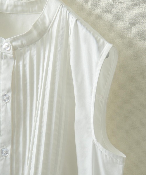 Chillfar(チルファー)の「ピンタックフレンチスリーブシャツワンピース(シャツワンピース・レディース・ホワイト/ブラック・FREE)」の15枚目の写真