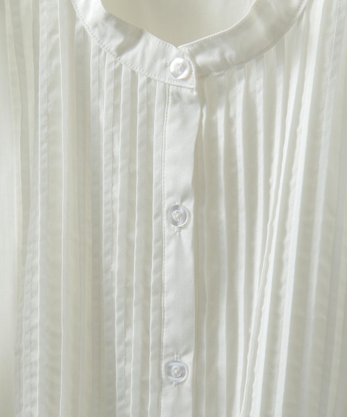 Chillfar(チルファー)の「ピンタックフレンチスリーブシャツワンピース(シャツワンピース・レディース・ホワイト/ブラック・FREE)」の16枚目の写真