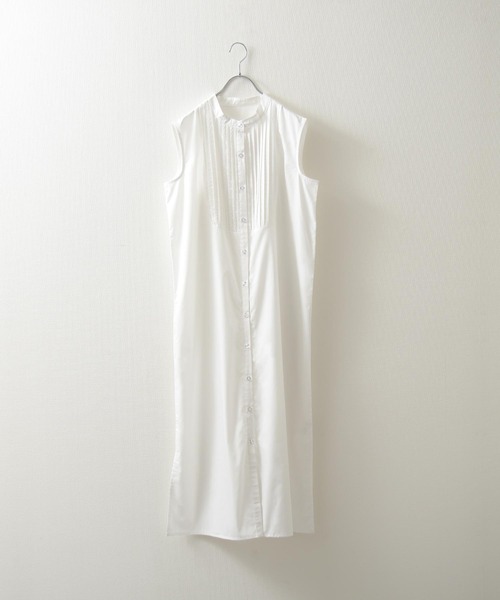 Chillfar(チルファー)の「ピンタックフレンチスリーブシャツワンピース(シャツワンピース・レディース・ホワイト/ブラック・FREE)」の20枚目の写真