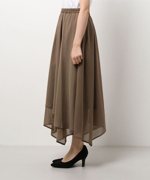 Te chichi（テチチ）の「シアーイレヘムギャザースカート（スカート・レディース・パープル/グレー/モカ・ﾌﾘ-）」の4枚目の写真