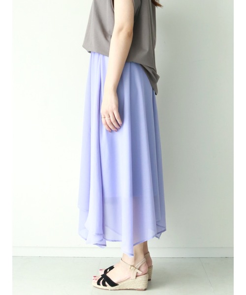 Te chichi（テチチ）の「シアーイレヘムギャザースカート（スカート・レディース・パープル/グレー/モカ・ﾌﾘ-）」の9枚目の写真