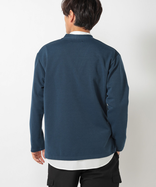 UNION STATION（ユニオンステーション）の「【カルゼマテリアル】ストレッチ5ボタンカーディガン（カーディガン/ボレロ・メンズ・ブラック/ブラウン/ブルー・LL/M/L）」の6枚目の写真