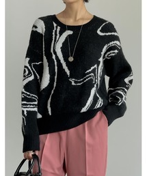 Re:EDIT | マーブル柄ジャガードニットプルオーバー(ニット/セーター)